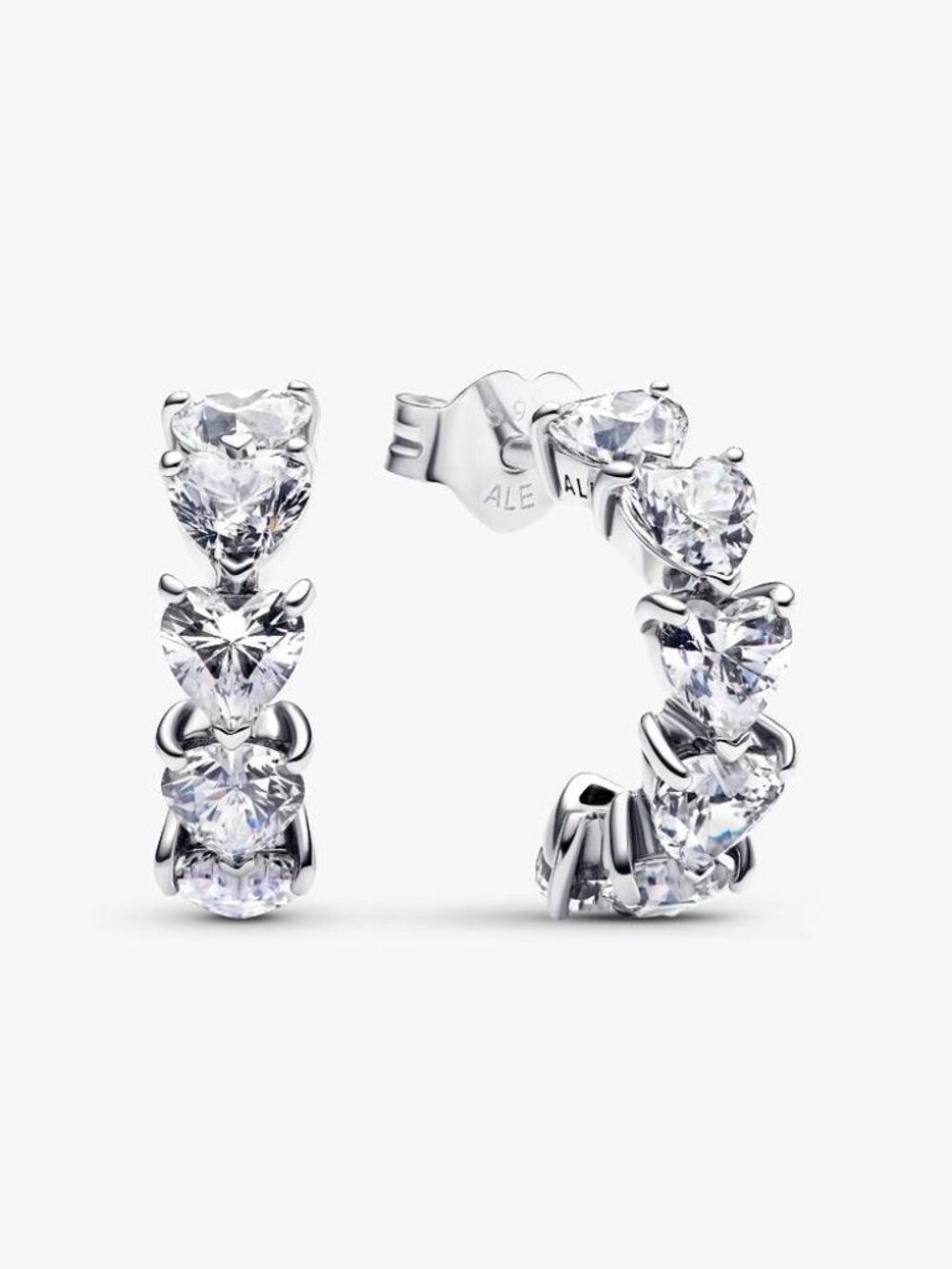 Pandora Sparkling Hearts Open Hoop Earrings